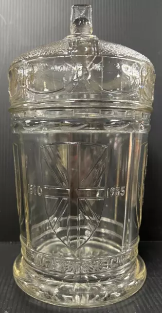 King George V Queen Mary 1935 Silver Jubilee Glass Canister