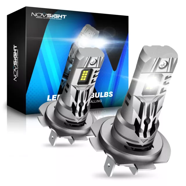 NOVSIGHT H7 LED Headlight Bulbs Kit 6500K White No Error Hi-Lo Beam Replacement