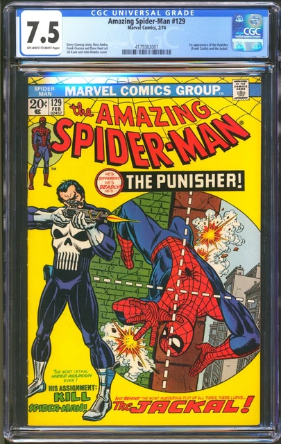 Amazing Spider-Man #129 - Cgc 7.5 Ow/Wp - Vf- 1St Punisher Frank Castle
