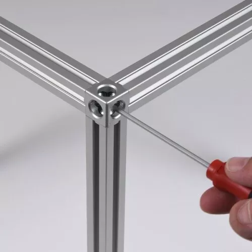 Würfelverbinder 3D Profilverbinder Alu Profil 20x20 Nut 5 mit Schrauben + Kappen
