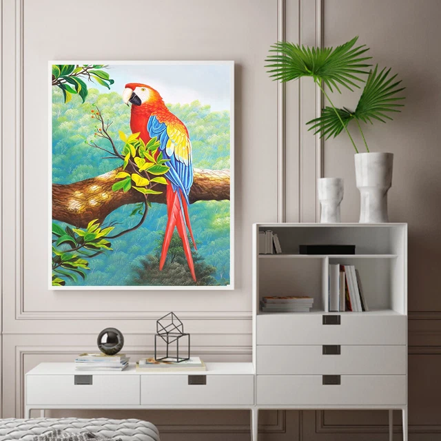 Kit de pintura al óleo de loro por números hágalo usted mismo pintura acrílica sobre lienzo arte (B1455)