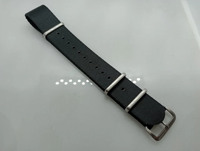 NEW GECKOTA ZULUDIVER 20mm Satin Nylon Seatbelt Black Divers Watch Strap XM44 15.99 PicClick UK
