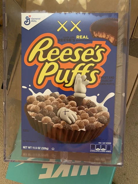 KAWS X REESE’S Puffs Cereal BLUE Box Sealed NEW Box - Limited Edition