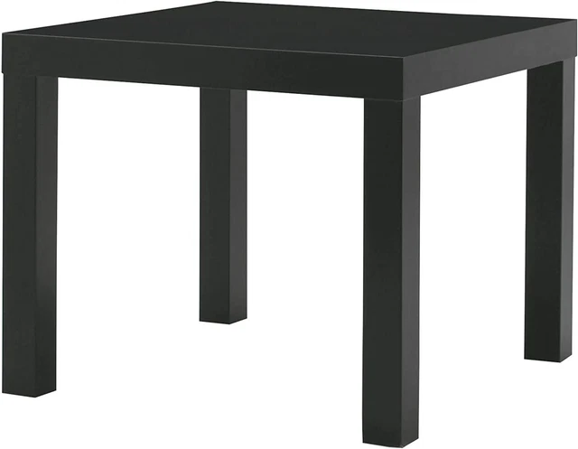 Mesa auxiliar laca Ikea en negro; (55 x 55 cm)