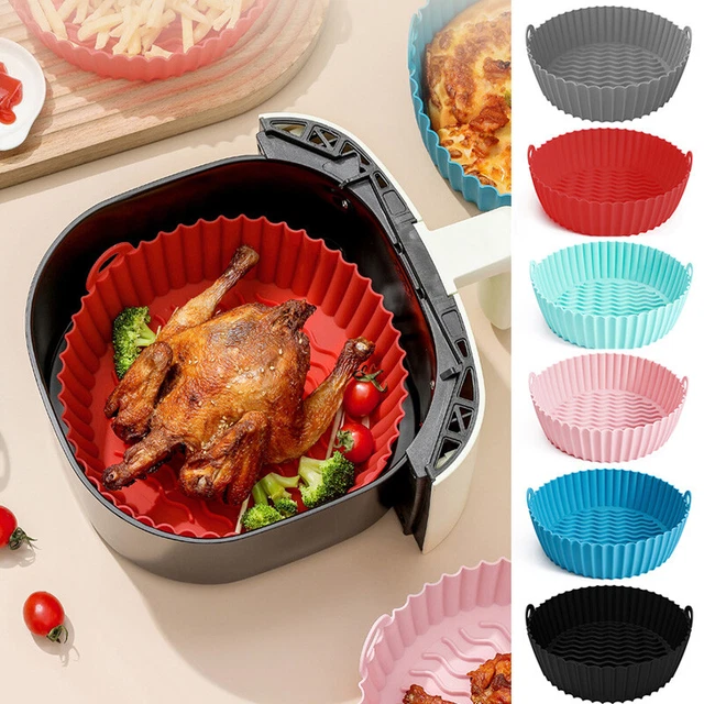 Fackelmann Cestello In Silicone Per Air Fryer – Rotondo, 24,5x9,3 Cm, Resistente A 230 °C, Lavabile In Lavastoviglie, Grigio