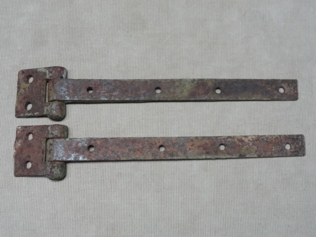 Pair of Barn Shed Door Garden Gate Strap Hinges Antique Cast Iron Nice Ones 'C' 5
