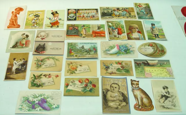 Large Lot Of Victorian Trade Cards