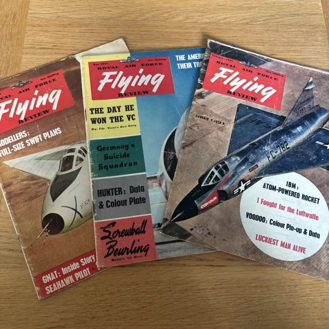 3 Ausgaben RAF Flying Review Magazine 1954 & 1955