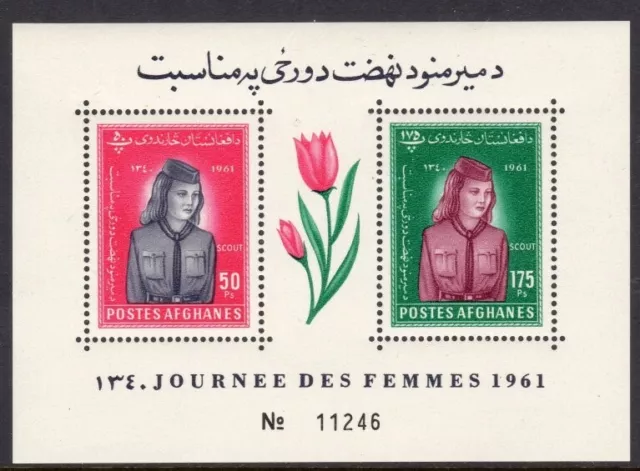 Afghanistan Scott #511a VF MNH 1961 Girl Scout Perforated Souvenir Sheet