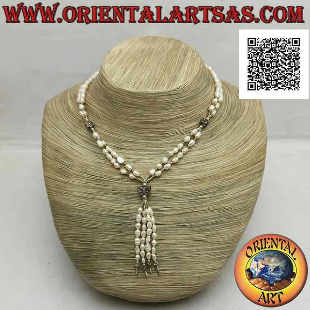 Collana Double Fil En Jade Et Jaspe - Fermoir En Argent 925 - Unisexe Samarcanda Gioielli