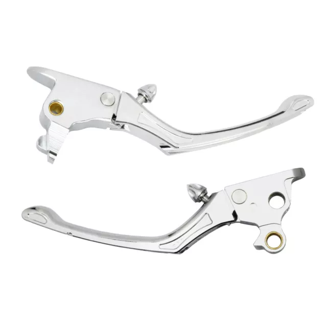 Chrome Levier de frein et d'embrayage de moto CNC aluminium pour Harley Softail