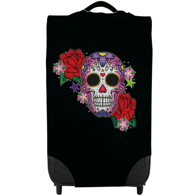 Housse De Valise Personnalisée À Rayures Bleues Design Caseskinz