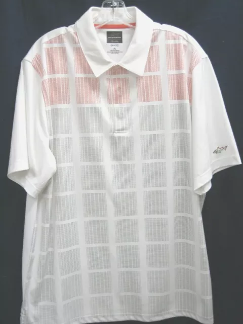 Greg Norman Tasso Elba Play Dry Men's Xl Polo Golf Shirt Orange Gray White