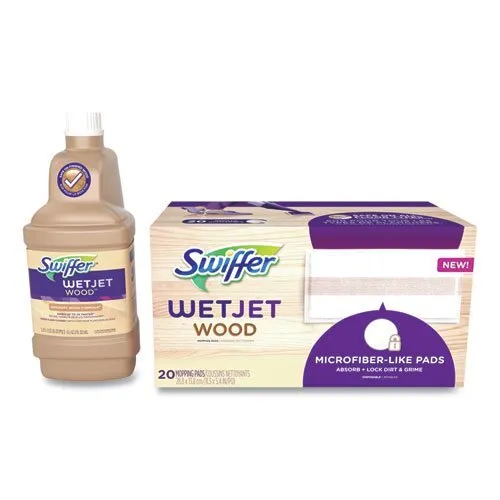 Swiffer WetJet System Wood Cleaning-Solution Refill with Mopping Pads,