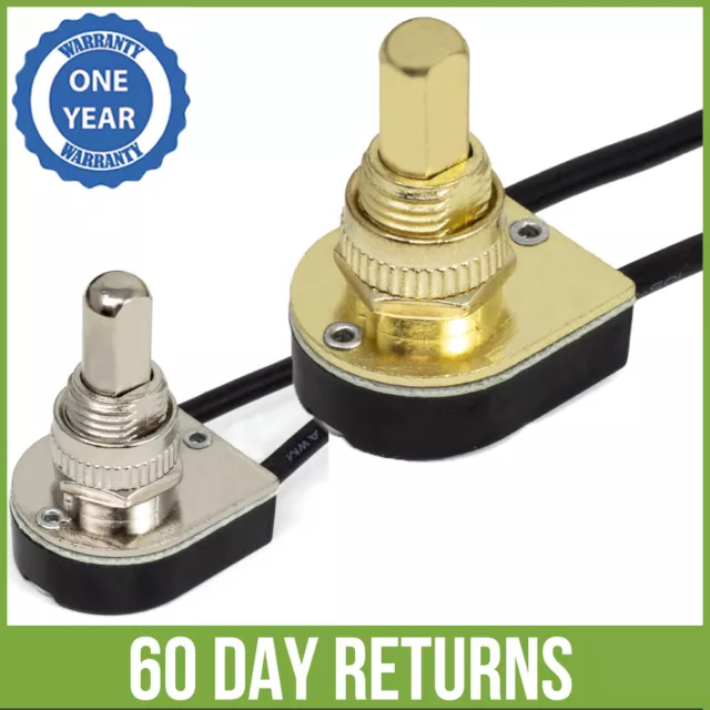 Zing Ear Inline Push Button Light Lamp Canopy Switch Single Pole 3/8" 5/8" Shank