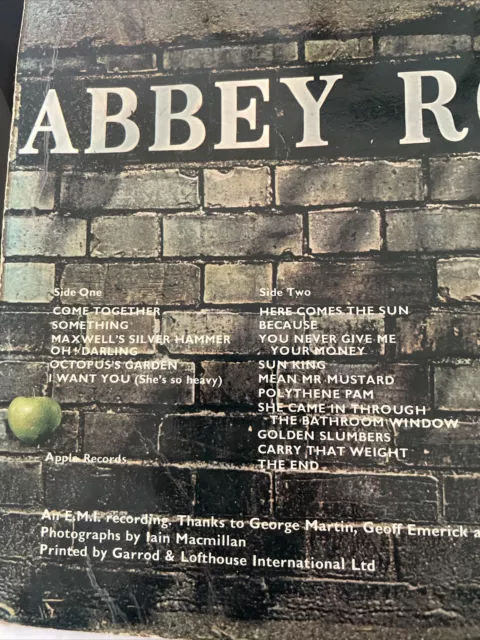 BEATLES Abbey Road  VINYL LP RECORD MISALIGNED APPLE 2