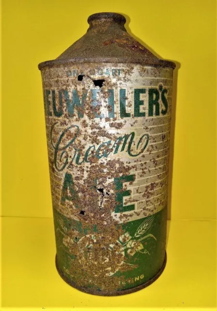 Off grade Neuweiler's Cream Ale Quart Cone Top PA Beer Can.