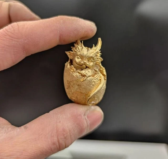 Chinese Bronze Copper Statue Hand Carved Dragon Egg