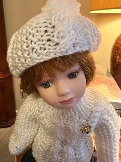 VINTAGE Irish Heritage Porcelain Doll Collection "Maureen", Aran Sweater, w/ tag