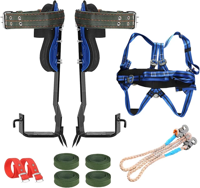 Tree Climbing Spike Included 5 Point Safety Belt Straps Portable Adjustable Lany