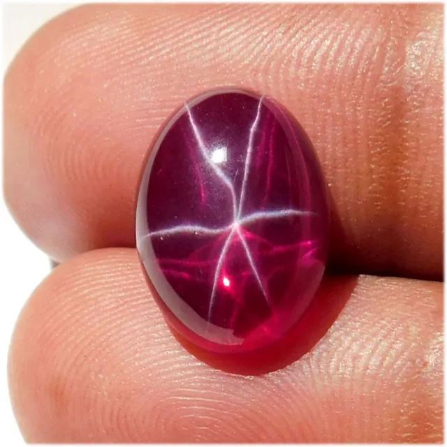 08.35Cts. Natural Red Ruby Star 6 Rays Oval Cabochon Loose Gemstone For Jewelry