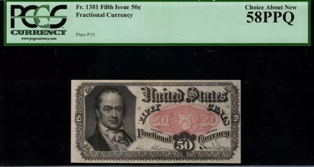 Fr-1381 $0.50 Fifth Issue Fractional Currency - 50 Cents - PCGS 58PPQ