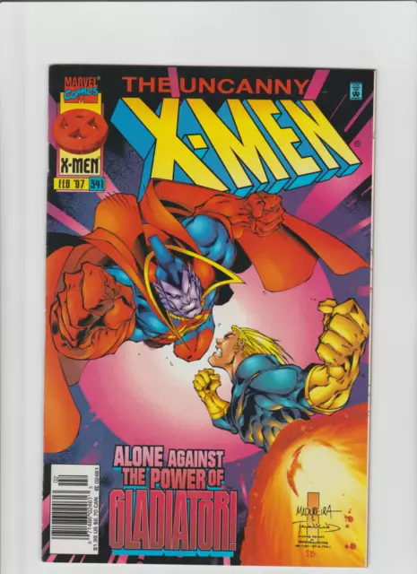 Uncanny X-Men #341 Marvel NEWSSTAND VARIANT CANNONBALL VS GLADIATOR PUNISHER APP