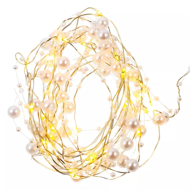Lampadario in plastica bianca tende luci LED catene luminose calde