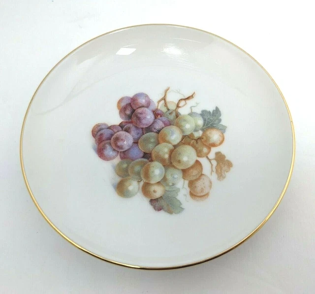 Eschenbach Baronet China 4.25" Plate Fruit Grapes Bavaria Germany 1962 Vtg