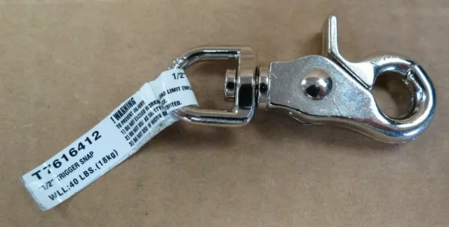 Campbell Chain T7616412 Round Eye Swivel Trigger Snap 1/2" Nickel Plated New