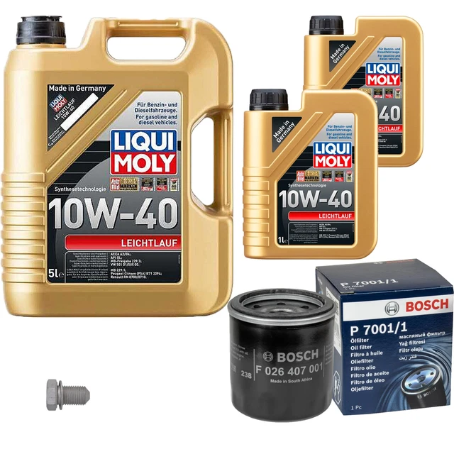 Filtro olio Bosch 7L Liqui Moly Funzionamento Leggero 10W-40 per Nissan Renault Almera II 1.5
