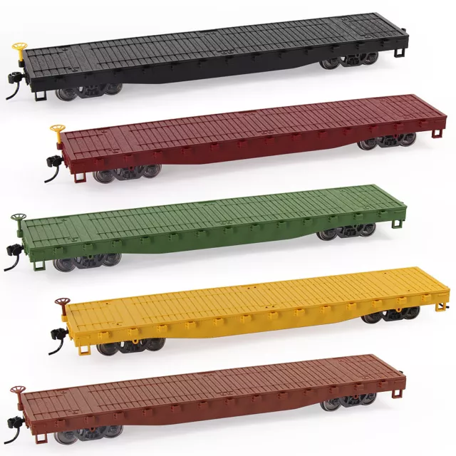 Evemodel Trains 1 Unit HO Scale 52' Flat Car 1:87 52ft Container Carriage 2