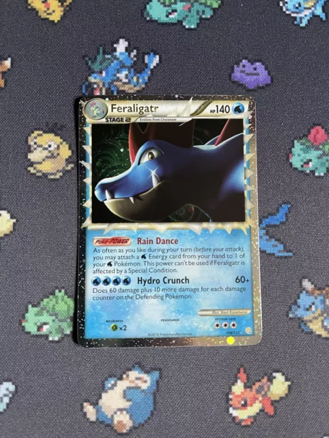 Tarjetas Pokémon Feraligatr 108/123 Holo raras PRIME oro corazón y plata de alma - (CASI NUEVO)