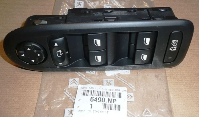 Original Bouton Commande De Lève Vitre Gauche Pour Citroen C5 Iii  Psa 6490.Np