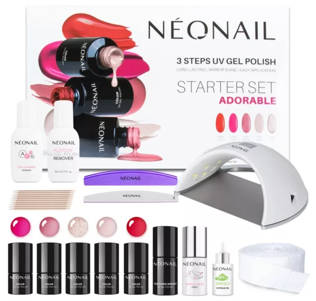 NEONAIL ADORABLE Set 5x UV Nagellack 3ml LED Lampe 21W/48W Geschenkbox Starter