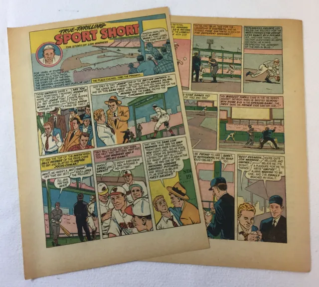 1949 Zwei Seite Cartoon Geschichte ~ Lon Warneke Chicago Cubs