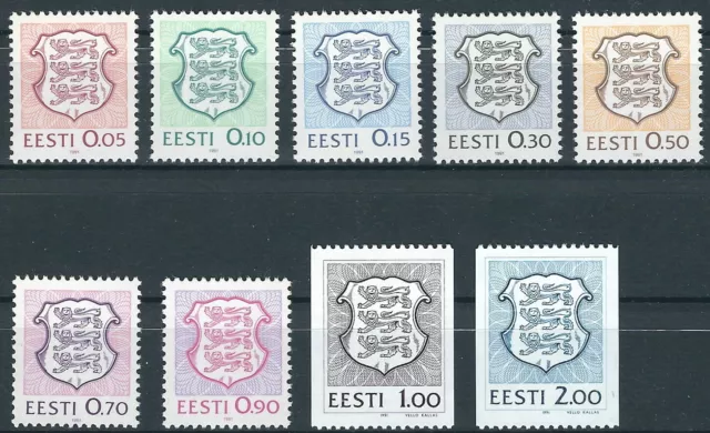 Estland - Freimarken Staatswappen Satz postfrisch 1991 Mi. 165-173