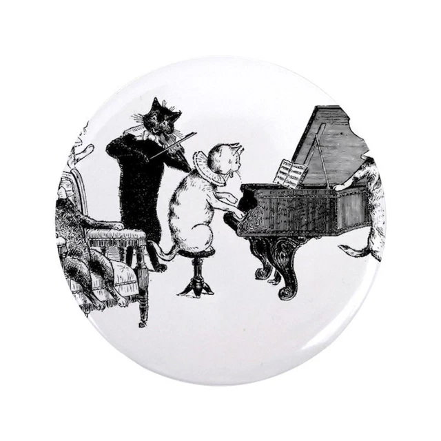 CafePress Cat Music 3.5 Button 3.5" Button (545518277)