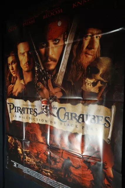 PIRATES DES CARAIBES LA MALEDICTION DU BLACK PEARL ! johnny depp affiche cinema