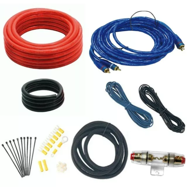 Kabelsatz Boss Kits-Zwei KIT2 Cinch Wirink Set 8 Awg Auto Lkw Motorrad Ladekabel