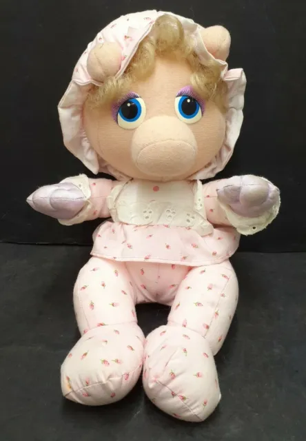 VTG Miss Piggy Muppet Babies Plush Pink Pampers Stuffed Animal Toy Hasbro 1984