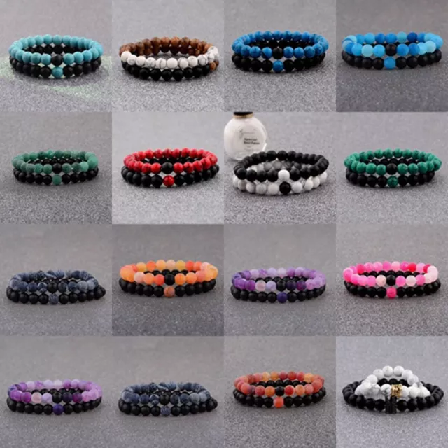 Bracelets de perles en pierre naturelle assortis pour Couples, nouveaux...