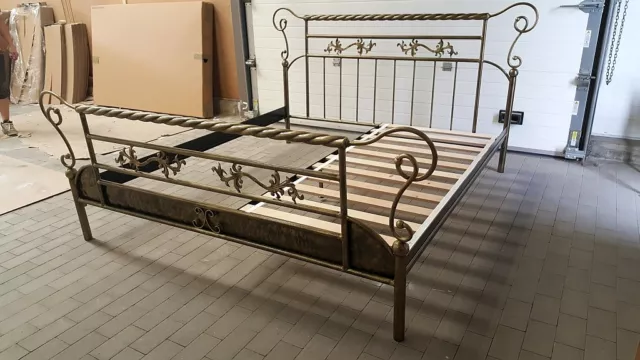 Doppel Metallbett Wezuvius 160 x 200 mit Blende + Rollrost