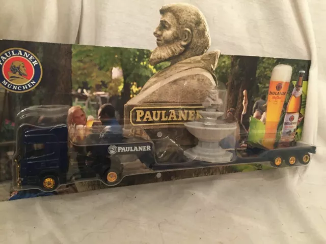 WERBETRUCK SCANIA &amp; Paulaner Brauerei &amp;quot; Tieflader mit Paulaner Brunnen ...