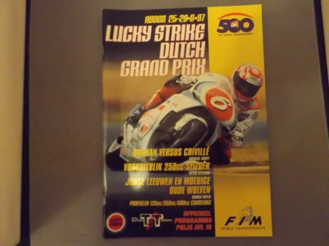 1997 ASSEN PROGRAMME 28/6/97 - DUTCH MOTORCYCLE GRAND PRIX - 500cc GP