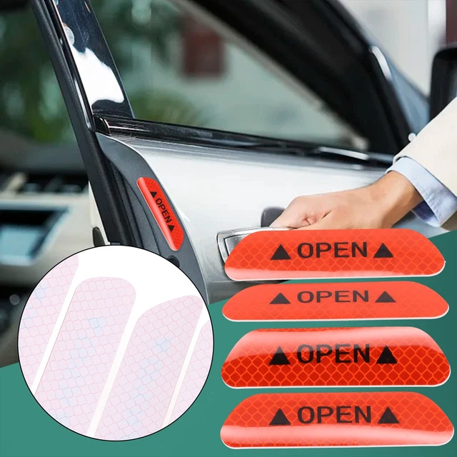 Waterproof Reflective Tape Sticker Safety Warning Mark for Car Doors (4 pcs)