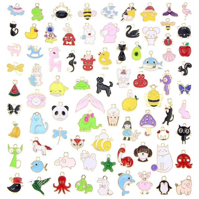 80Pcs Animal Alloy Bracelet Pendant  Accessories DIY Jewelry Making Neckl#km