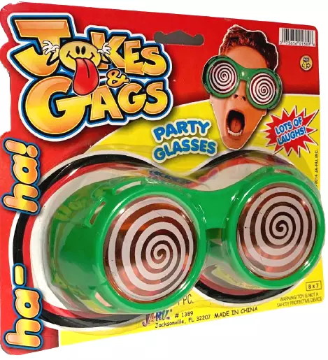 Green X RAY HYPNO GLASSES Funny Swirl Sun Goggles Mental Hypnotic ESP Spiral Toy