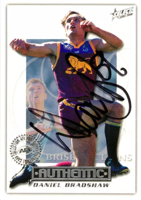 ✺Signed✺ 2001 BRISBANE LIONS AFL Premiers Card DANIEL BRADSHAW