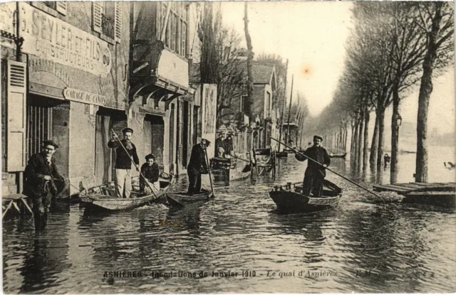 CPA Asnieres Le Quai, floods of January 1910 FRANCE (1306513)